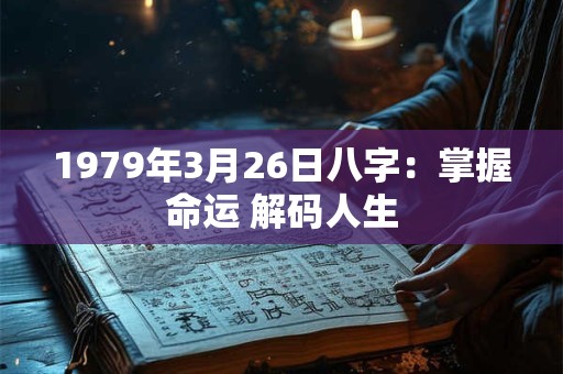 1979年3月26日八字：掌握命运 解码人生