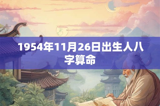 1954年11月26日出生人八字算命