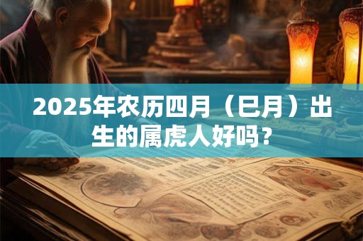 2025年农历四月（巳月）出生的属虎人好吗？