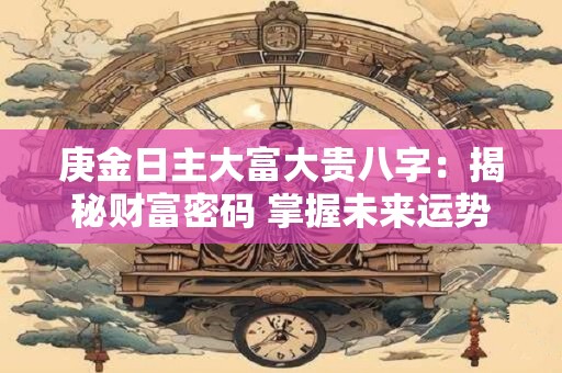 庚金日主大富大贵八字：揭秘财富密码 掌握未来运势！