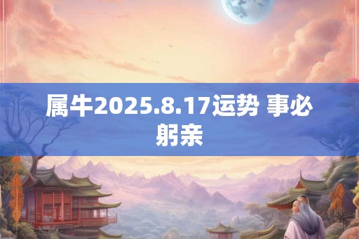 属牛2025.8.17运势 事必躬亲