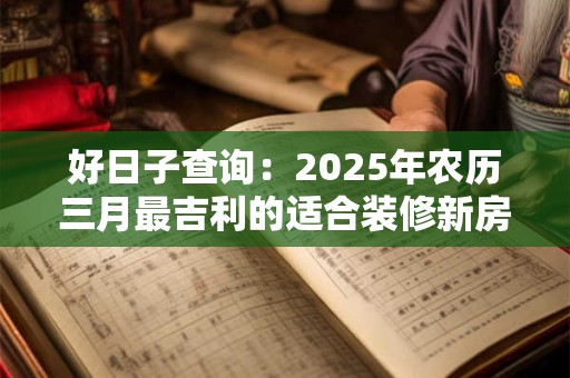 好日子查询：2025年农历三月最吉利的适合装修新房子日期