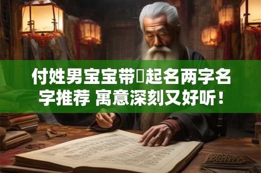 付姓男宝宝带兩起名两字名字推荐 寓意深刻又好听！