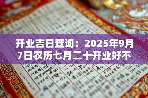 开业吉日查询：2025年9月7日农历七月二十开业好不好