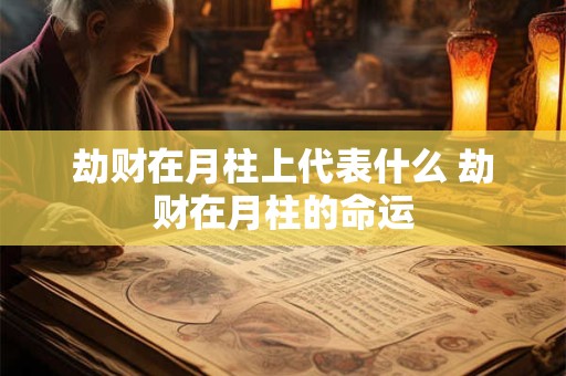 劫财在月柱上代表什么 劫财在月柱的命运