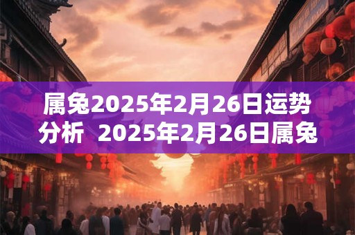 属兔2025年2月26日运势分析  2025年2月26日属兔今日运势