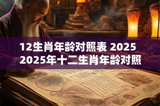 12生肖年龄对照表 2025  2025年十二生肖年龄对照表，生肖查询