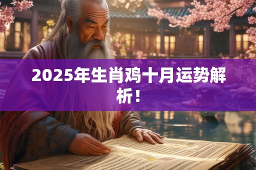 2025年生肖鸡十月运势解析! 2025年生肖鸡十月运势解析!