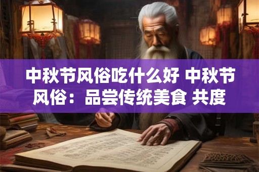 中秋节风俗吃什么好 中秋节风俗：品尝传统美食 共度佳节