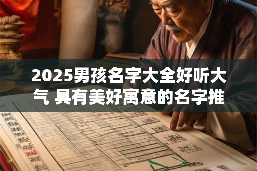 2025男孩名字大全好听大气 具有美好寓意的名字推荐