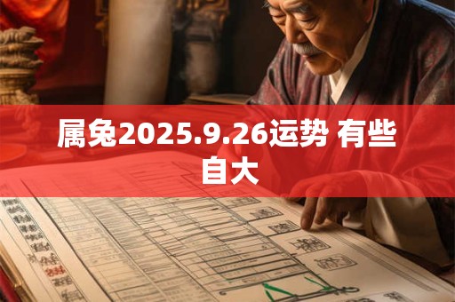 属兔2025.9.26运势 有些自大