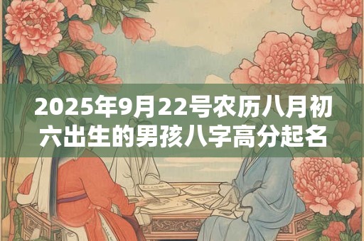 2025年9月22号农历八月初六出生的男孩八字高分起名字