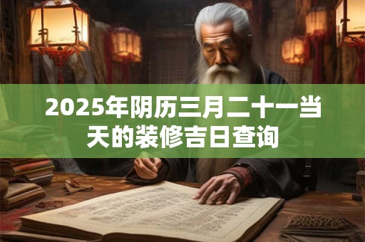 2025年阴历三月二十一当天的装修吉日查询