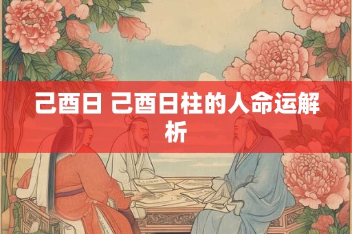 己酉日 己酉日柱的人命运解析
