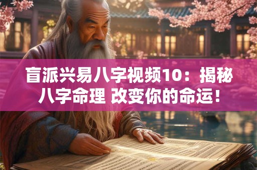 盲派兴易八字视频10：揭秘八字命理 改变你的命运！