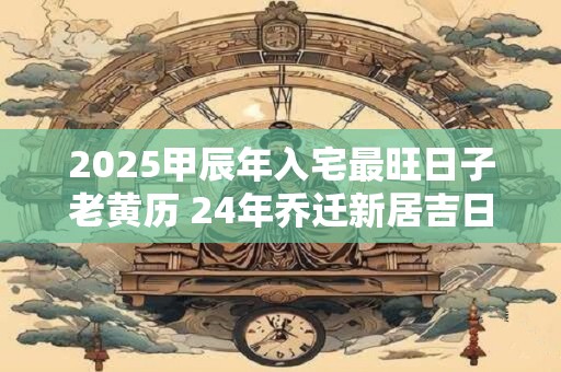 2025甲辰年入宅最旺日子老黄历 24年乔迁新居吉日