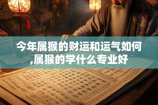 今年属猴的财运和运气如何,属猴的学什么专业好