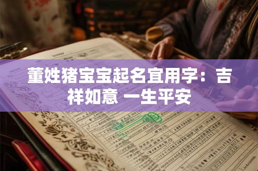 董姓猪宝宝起名宜用字：吉祥如意 一生平安