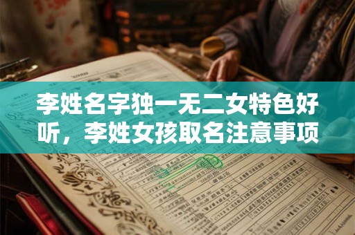 李姓名字独一无二女特色好听，李姓女孩取名注意事项