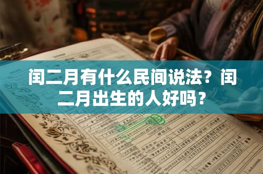 闰二月有什么民间说法？闰二月出生的人好吗？