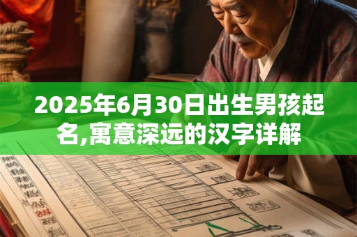 2026年6月30日出生男孩起名,寓意深远的汉字详解 2026年6月30日出生男孩起名,寓意深远的汉字详解