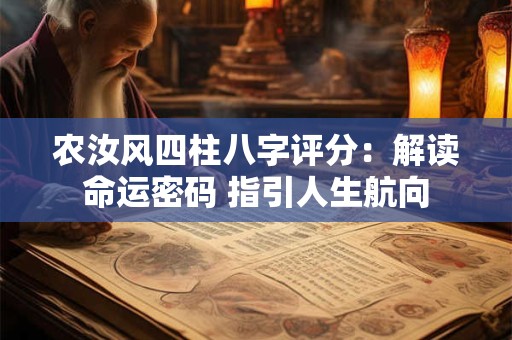 农汝风四柱八字评分：解读命运密码 指引人生航向