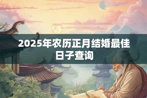 2025年农历正月结婚最佳日子查询