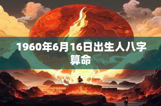1960年6月16日出生人八字算命