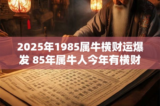 2026年1985属牛横财运爆发 85年属牛人今年有横财吗