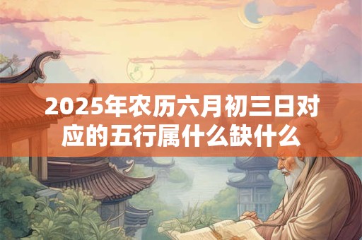 2026年农历六月初三日对应的五行属什么缺什么 2026年农历六月初三日对应的五行属什么缺什么
