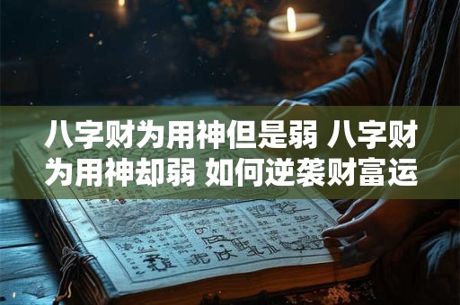 八字财为用神但是弱 八字财为用神却弱 如何逆袭财富运势