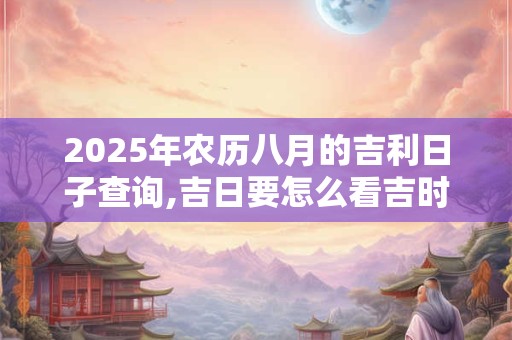2025年农历八月的吉利日子查询,吉日要怎么看吉时