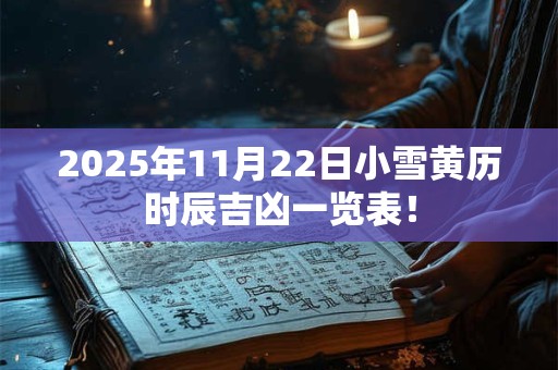 2025年11月22日小雪黄历时辰吉凶一览表! 2025年11月22日小雪黄历时辰吉凶一览表!