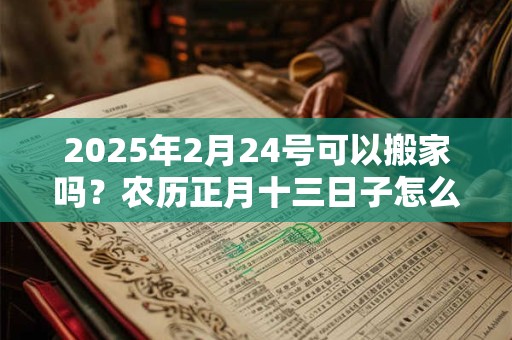 2025年2月24号可以搬家吗？农历正月十三日子怎么样