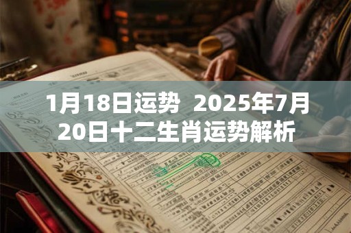 1月18日运势  2025年7月20日十二生肖运势解析