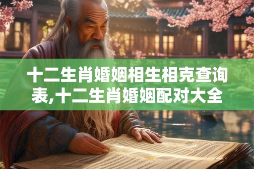 十二生肖婚姻相生相克查询表,十二生肖婚姻配对大全表