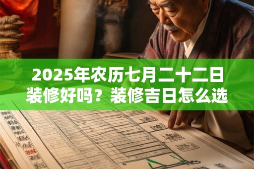 2026年农历七月二十二日装修好吗？装修吉日怎么选？