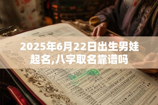 2026年6月22日出生男娃起名,八字取名靠谱吗