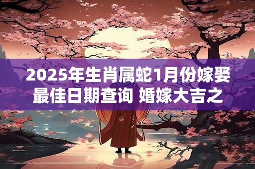 2025年生肖属蛇1月份嫁娶最佳日期查询 婚嫁大吉之日