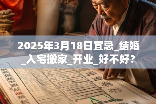 2025年3月18日宜忌_结婚_入宅搬家_开业_好不好？