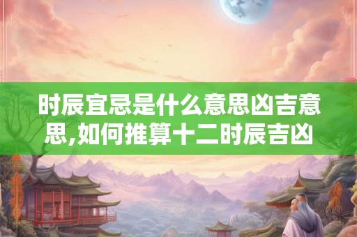 时辰宜忌是什么意思凶吉意思,如何推算十二时辰吉凶