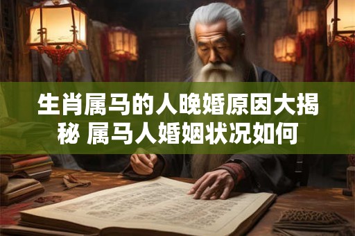生肖属马的人晚婚原因大揭秘 属马人婚姻状况如何