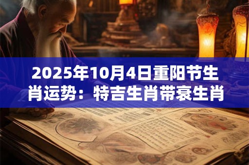 2025年10月4日重阳节生肖运势：特吉生肖带衰生肖查询