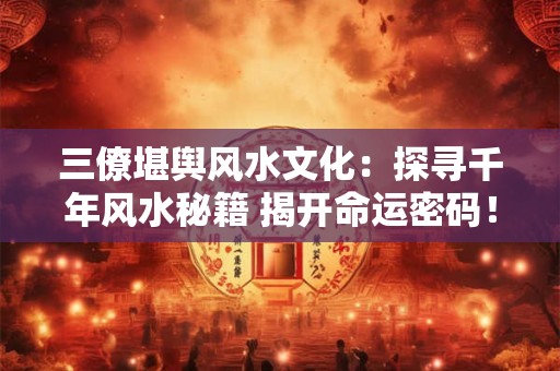 三僚堪舆风水文化：探寻千年风水秘籍 揭开命运密码！
