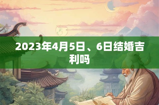 2023年4月5日、6日结婚吉利吗