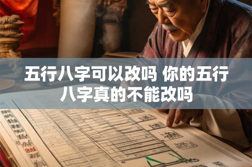 五行八字可以改吗 你的五行八字真的不能改吗