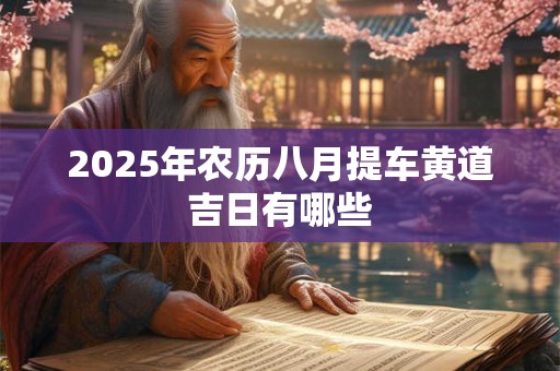 2025年农历八月提车黄道吉日有哪些