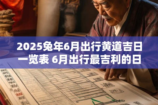 2025兔年6月出行黄道吉日一览表 6月出行最吉利的日子
