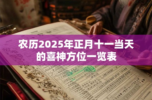 农历2025年正月十一当天的喜神方位一览表
