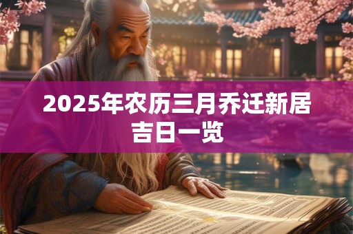 2025年农历三月乔迁新居吉日一览 2025年农历三月乔迁新居吉日一览